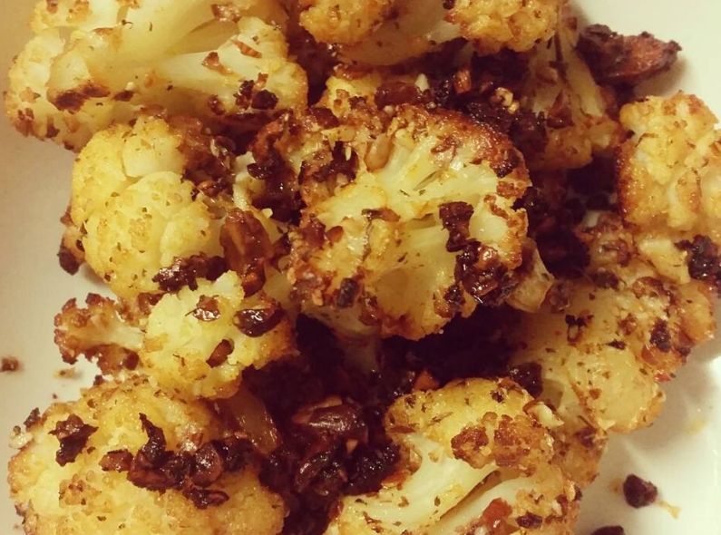roasted cauliflower with tahini