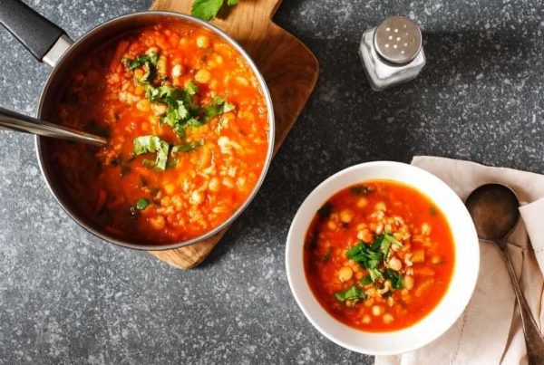 spicy chickpea tomato and quinoa soup
